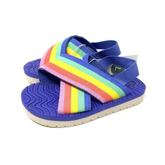 Cat & Jack Wallis Sandals Rainbow Strappy Size 7 - Picture 1 of 4